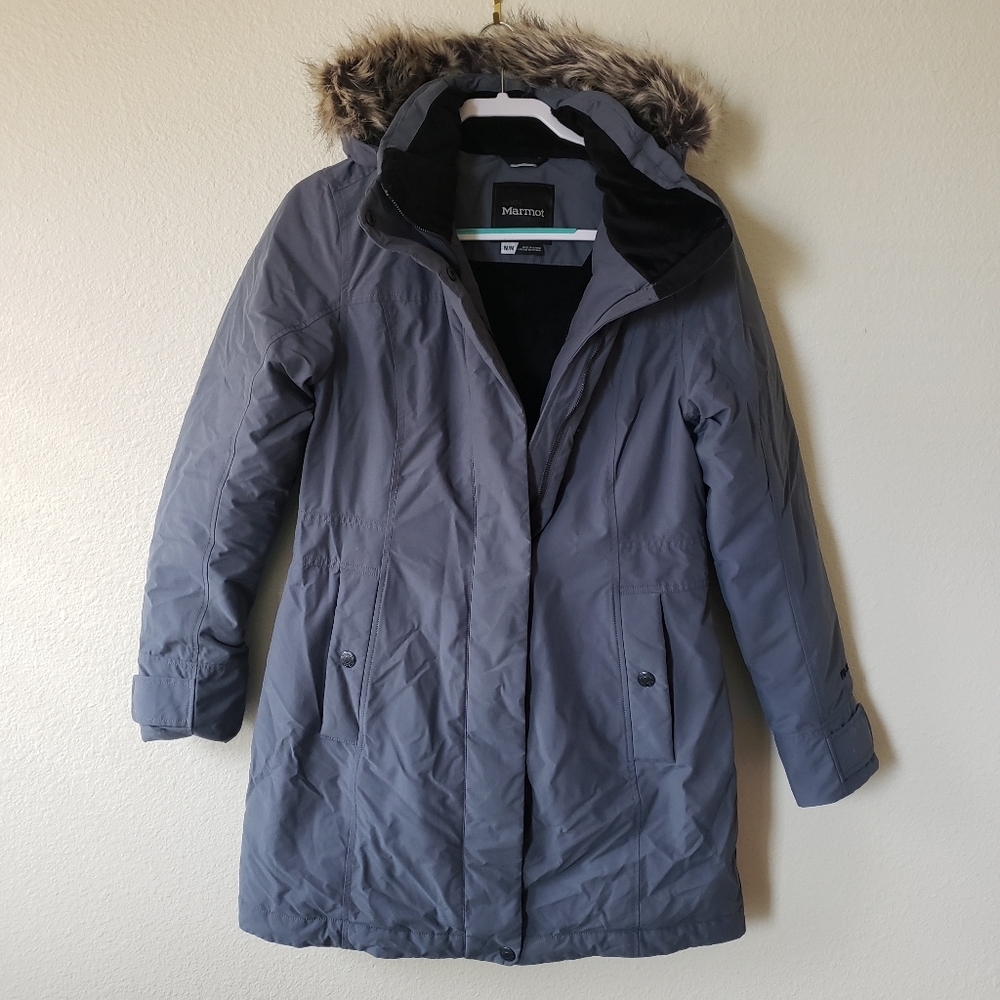 Marmot 700-fill down faux fur trimmed hood parka